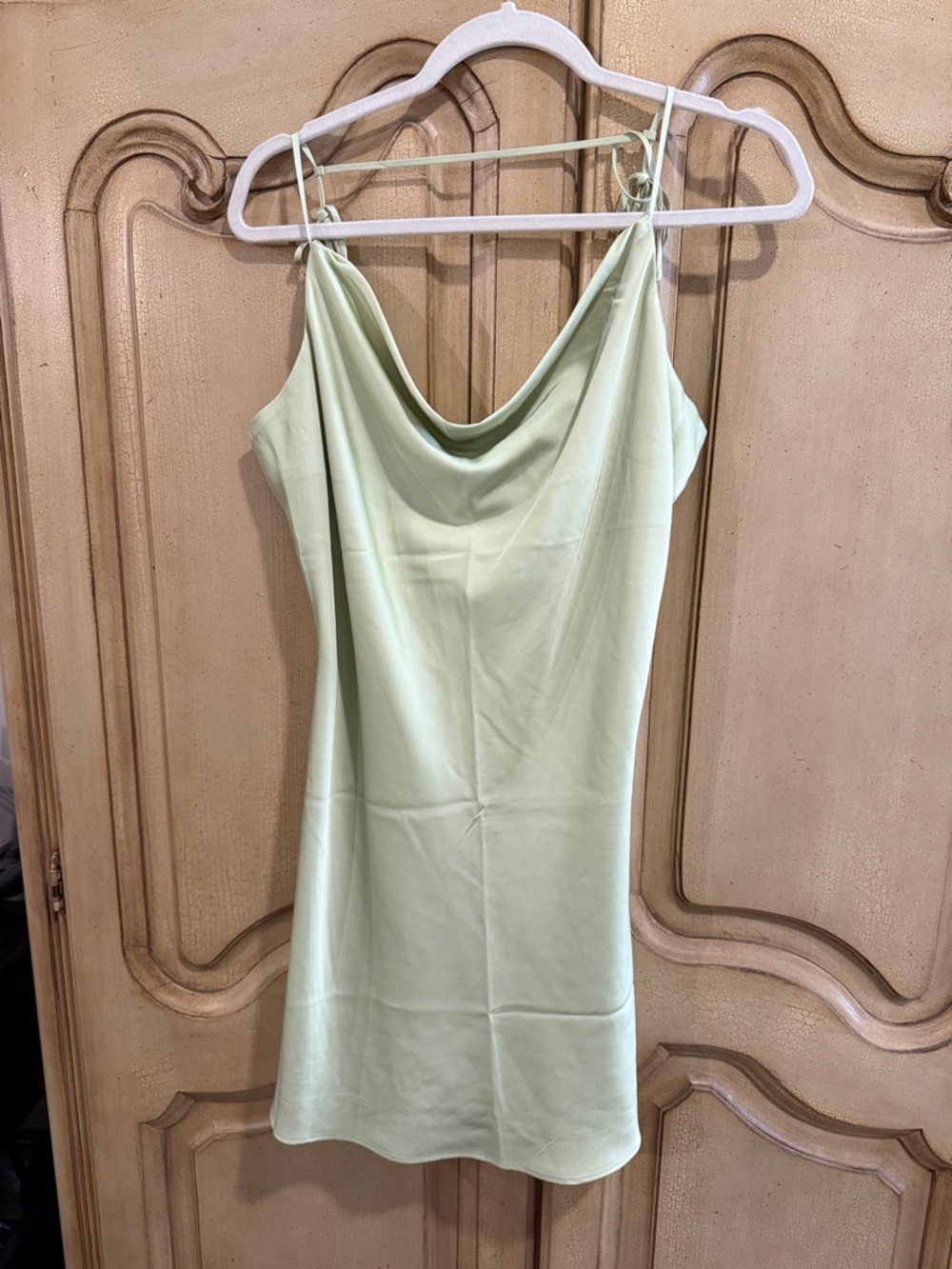 Abercrombie & Fitch Pale Green Cowl Neck Mini Dress
